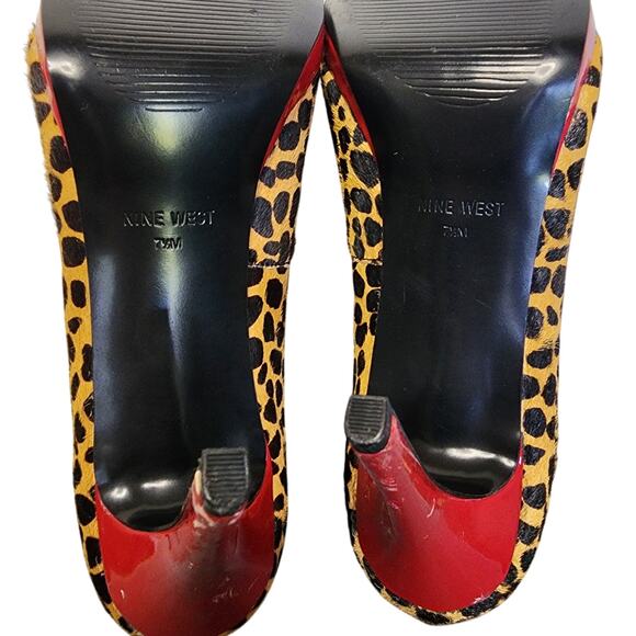 Nine West Women Shoes, "Glamrgirlo" Cow Fur Leather Peep Toe Heel Pumps, Sz 7.5M - Picture 10 of 10